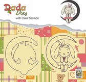 DDCS001 DADA Die with clear stamp bunny on moon