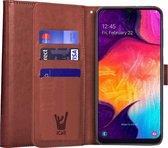 Samsung A50 Hoesje - Samsung Galaxy A50 Hoesje Book Case Leer Wallet Bruin - Hoesje Samsung A50