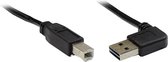 Alcasa USB 2.0 A/B, 1m USB-kabel USB A USB B Zwart