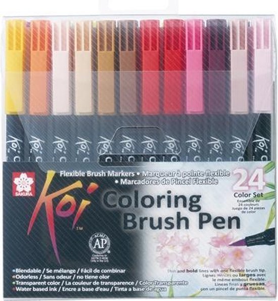 Foto: Sakura koi coloring brush pen set 24 kleuren