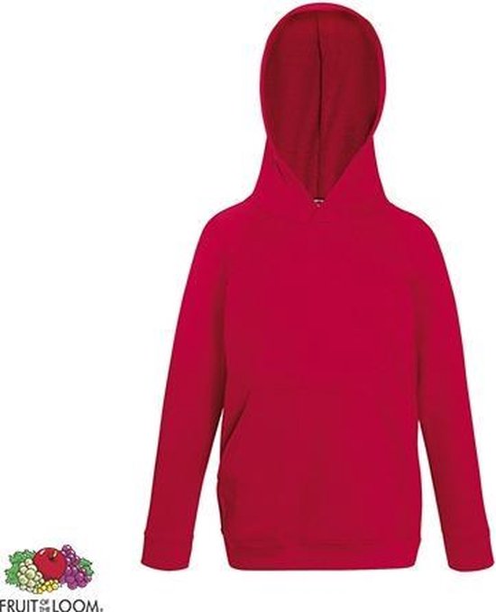 Fruit of the Loom Kids hoodie - Maat 140 - Kleur Red