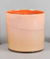 Rasteli Waxinelichthouder-Windlicht Glas Oranje D 20,5 cm H 20,5 cm