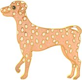 Behave® Broche hond Dalmatiër oranje wit emaille