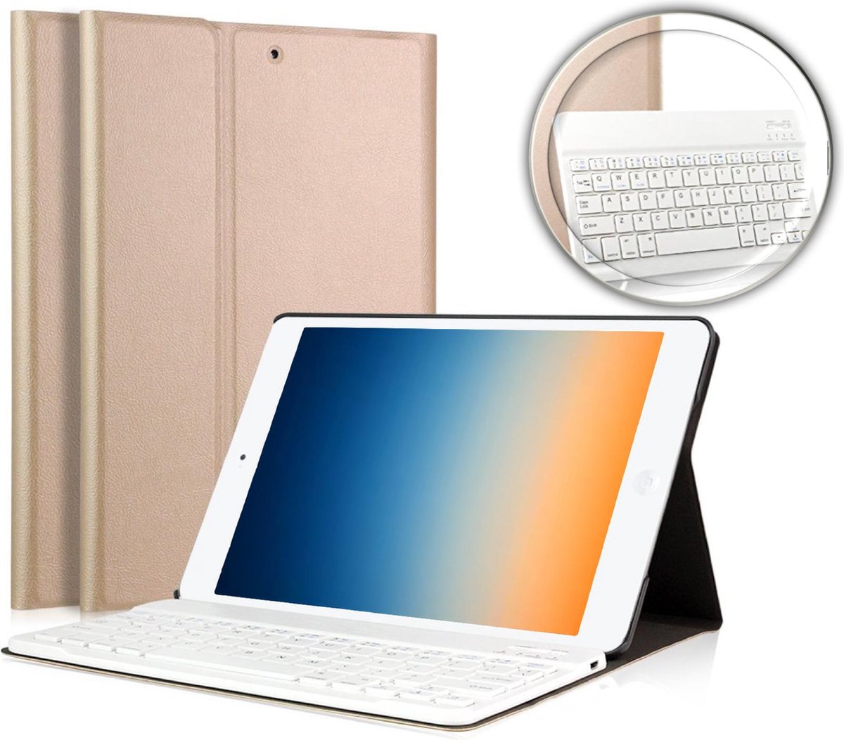 iPad Pro 9.7 Hoes met Toetsenbord - 9.7 inch - iPad Pro 9.7 Hoes Book Case Cover Hoesje met Toetsenbord Goud - iCall