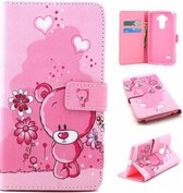 iCarer Bear print wallet case hoesje LG G4