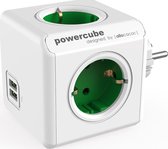 PowerCube Original Duo USB groen Type F ter uitbreiding van de PowerCubes met kabel