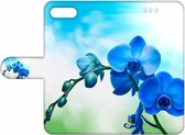 Apple iPhone 7 Plus Uniek Design Cover Blauwe Orchidee Plant