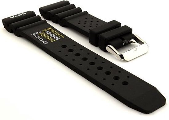 bol.com | Horlogeband Rubber Promaster Zwart 22mm