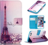 iCarer Eiffel tower print wallet case hoesje iPhone 6 6S Plus