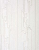 in verlegenheid gebracht Weg Verraad Retro behang vinyl behang EDEM 027-26 structuur behang met strepen wit  zilver | bol.com