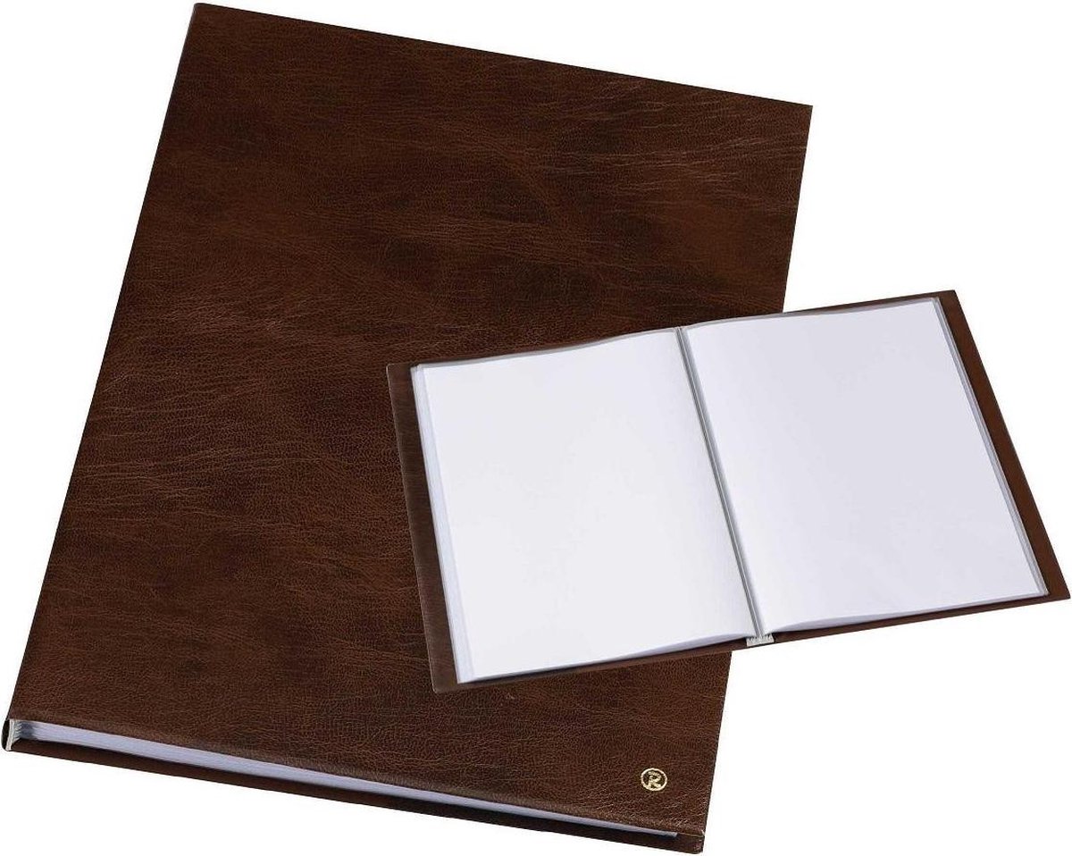 Rillstab A5 presentatiemap voor school en project - zichtboek & presentatieboek - 20 transparante hoezen - 10 mm rugbreedte - documenten organiseren zonder gaten - zwart