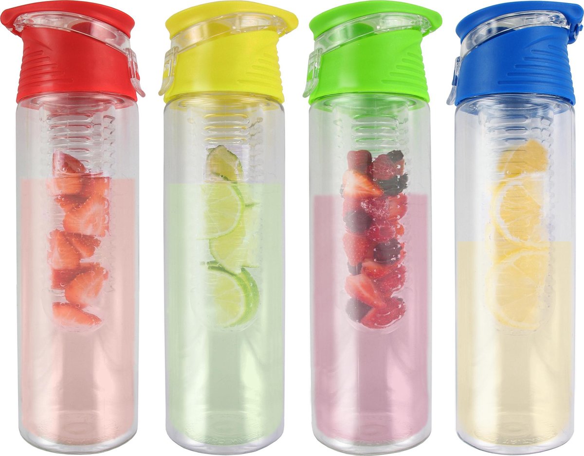FIGURETTA familie-set - 4x waterfles - 0.7 ltr - BPA-vrij - 4 kleuren