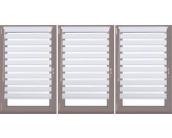 3x duo rolgordijn - lichtdoorlatend - zonder boren - 85 x 150 cm - wit