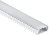 Budget LED profiel 1 meter inclusief gratis opaal / melkwitte klikafdekking type 01alu - vlak led profiel - voor 12,4mm LED strips