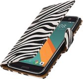Zebra booktype wallet cover cover voor HTC 10