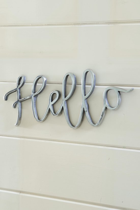 wijsheid gesmolten Metropolitan Riviera Maison Hello Wall Sign - Decoratief figuur - Zilver - Aluminium |  bol.com