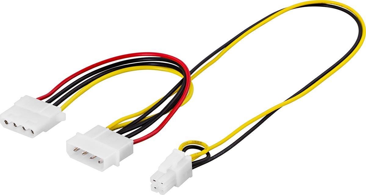 DELTACO SSI-35, 4-pin ATX12V 2 x 4-pin Zwart, Rood, Wit, Geel kabeladapter/verloopstukje