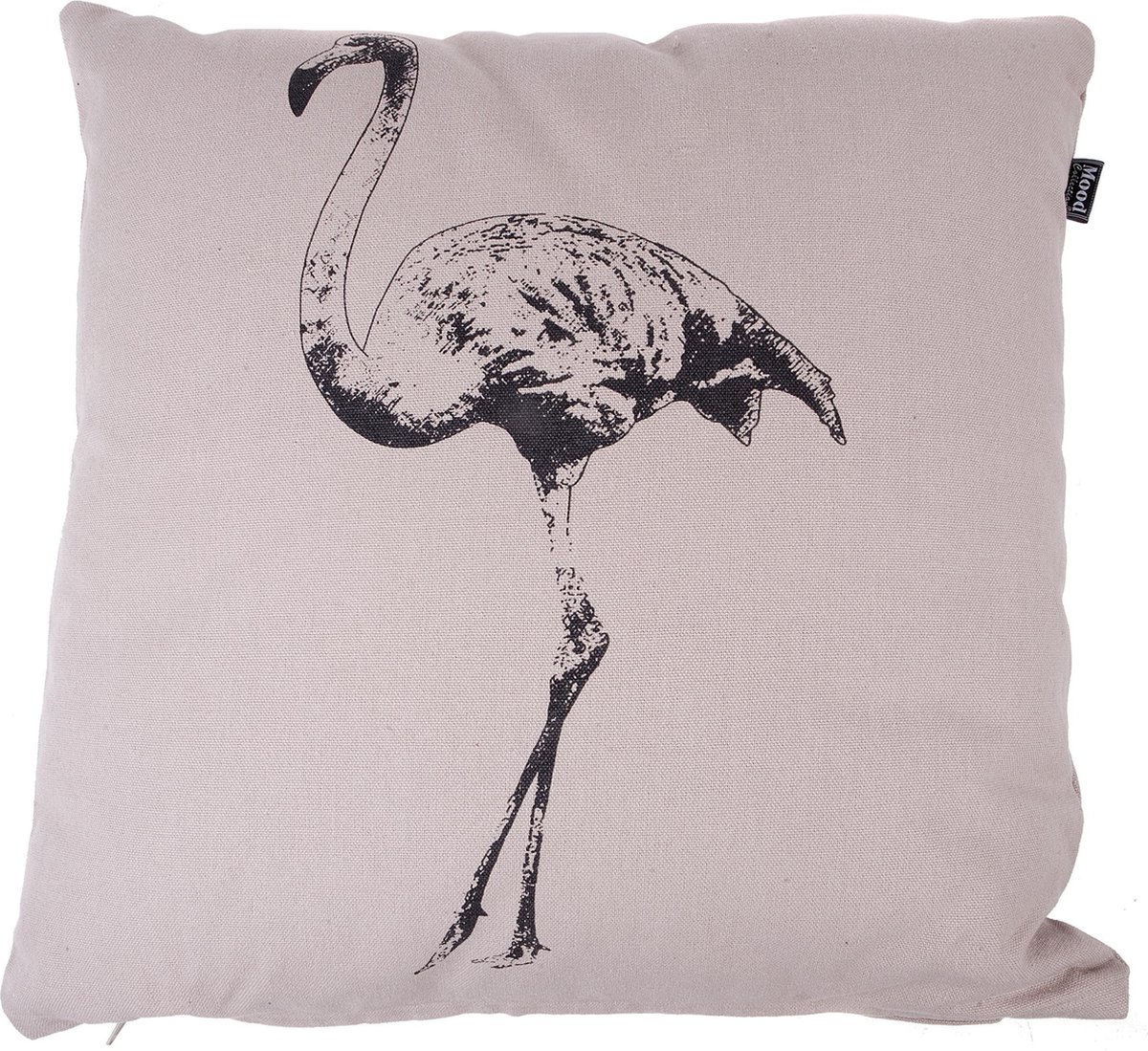 In The Mood Flamingo - Sierkussen - 50x50 cm - Kiezel/Antraciet