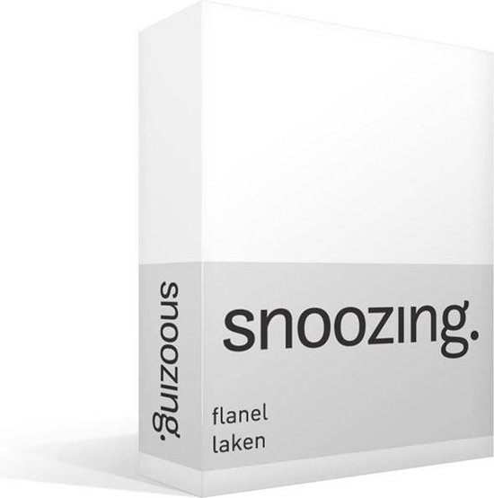 Snoozing - Flanel - Laken - Eenpersoons - 150x260 cm - Wit