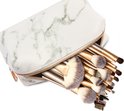 Evvie 24-delige make-up kwastenset - Beige/Goud - in etui Marble