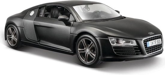 Modelauto Audi R8 matzwart coupe 1:24 - speelgoed auto schaalmodel | bol.com