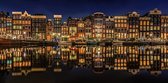 Fine Art foto achter Acrylglas op Dibond. Amsterdam Singel (50x100 cm)