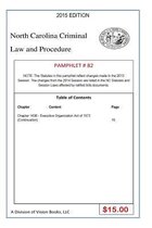 North Carolina Criminal Law and Procedure-Pamphlet 82