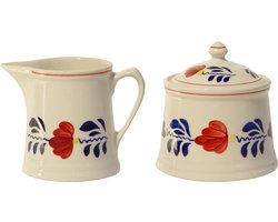Boerenbont Suikerpot en Melkkan - Set van 2