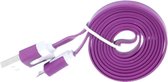 Micro USB Kabel Datacable 1 meter Universeel Paars Purple