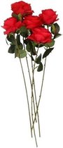 Kunstbloem roos Simone rood 45 cm 5 stuks - kunstbloemen