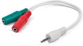 Scanpart audio jack splitter kabel 3.5 mm - 20 cm - 4 pins - Geschikt voor twee audio apparaten - Koptelefoon - Boxjes - Microfoon - Aux kabel splitsen
