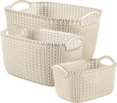 Curver Knit Rectangular Opbergmand - Set L+S+Xs