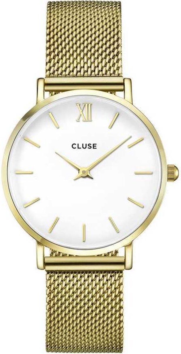CLUSE CL30010 Minute Mesh - Horloge - Staal - Goudkleurig - Ø 33 mm |  bol.com