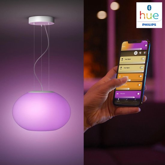 Philips Hue Flourish Hanglamp - White and Color Ambiance - Wit - 31W -  Bluetooth | bol.com
