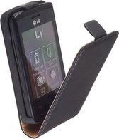 LG L1-2 E410 Leder Flip Case hoesje Zwart