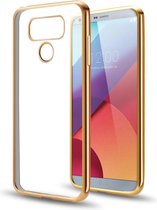 LG G6 - Siliconen Gouden Bumper Electro Plating met Transparante TPU Hoesje (Gold Silicone Hoesje / Cover)
