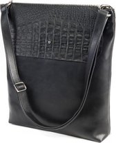 Handgemaakte Shopper Grijs Croc