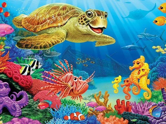 Diamond Painting Kleurige Schildpadden - Borduurpakketten België - Vlug