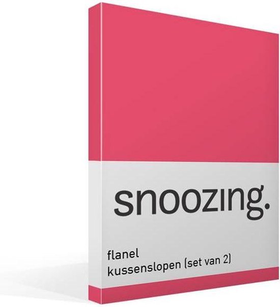 Snoozing - Flanel - Kussenslopen - Set van 2 - 50x70 cm - Fuchsia
