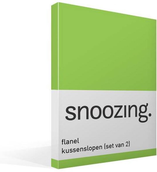 Snoozing - Flanel - Kussenslopen - Set van 2 - 40x60 cm - Lime