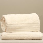 Set van twee zeer zachte en dikke handdoeken Maui naturel (creme) 50x100 cm van Amerikaans Pima katoen