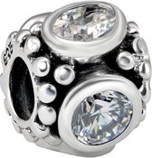 Quiges Bedel Bead - 925 Zilver - Zirkonia Kraal Charm - Z602