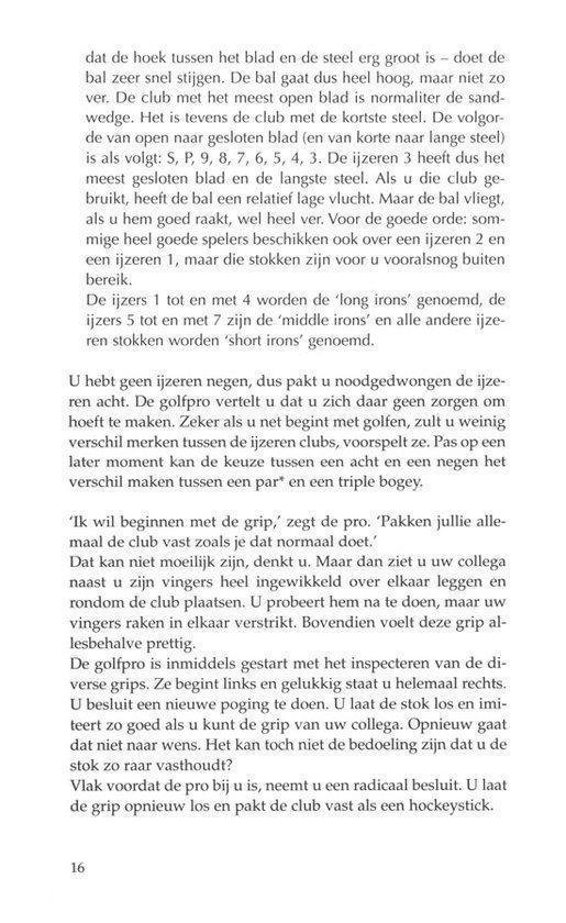 Een paragraaf tekst over golf. De tekst bevat een 'Tip' sectie.