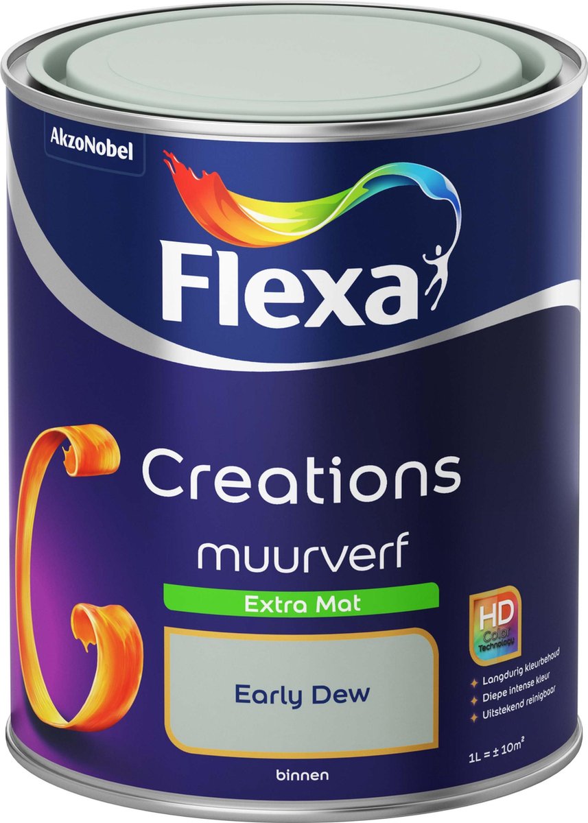 Flexa Creations - Muurverf Extra Mat - Early Dew - liter | bol.com
