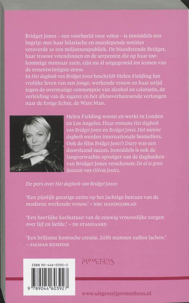 Foto van Renée Zellweger als Bridget Jones, met tekst over de film.