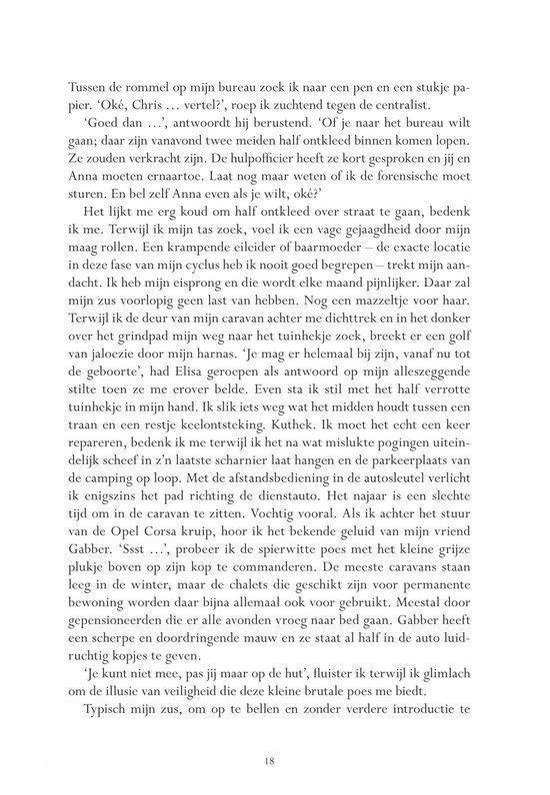 Een close-up van pagina 18 van het boek 'De som der delen' met tekst in het Nederlands.