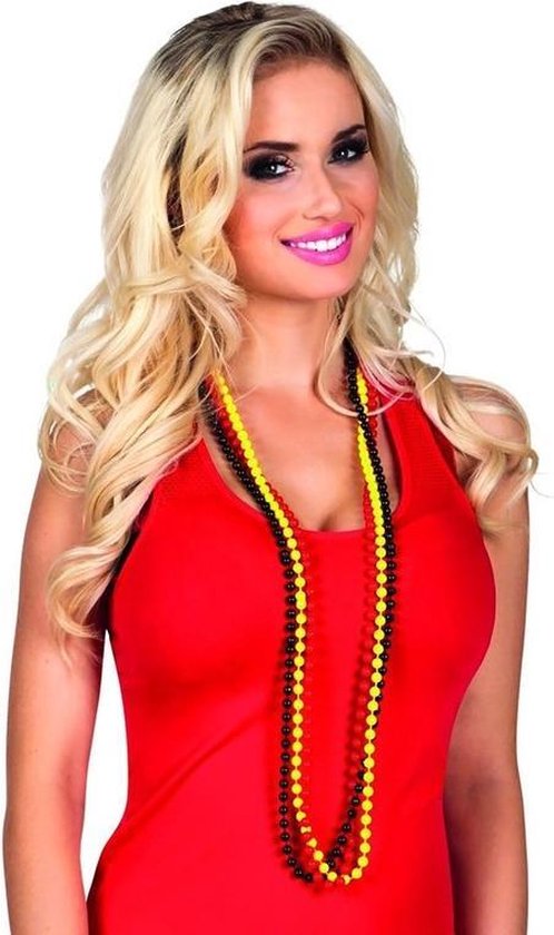 Collier de perles rouge / jaune / noir pour adulte - Accessoire déguisement  Carnaval -... | bol.com