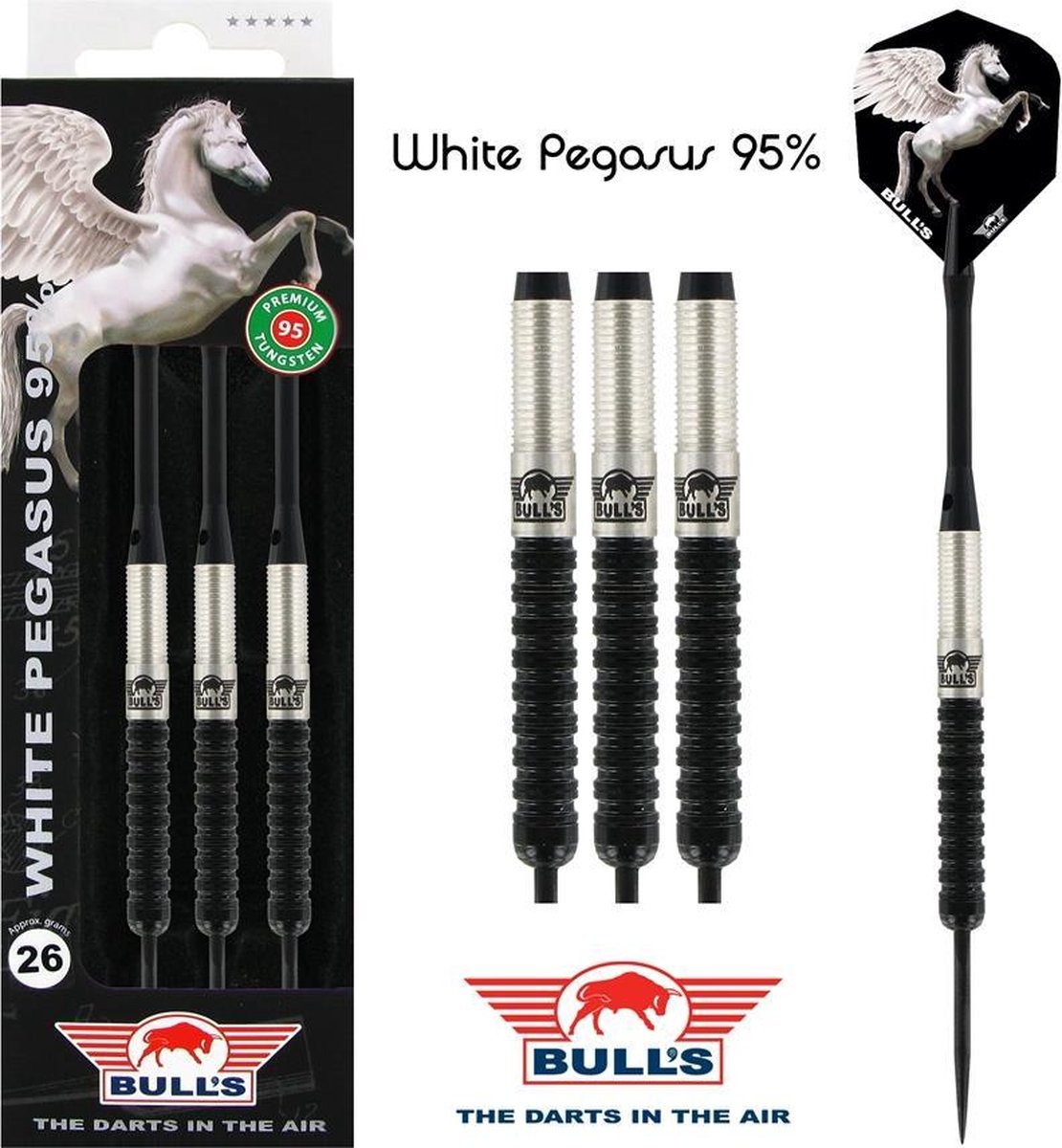 Bull's White Pegasus 95% - Dartpijlen - 24 Gram