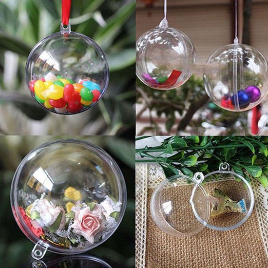 Transparante Kerstballen - Vulbaar - 6 cm diameter - 10 stuks | bol.com