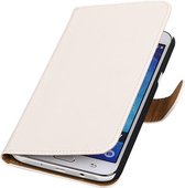 Samsung Galaxy J7 Effen Booktype Wallet Hoesje Wit - Cover Case Hoes